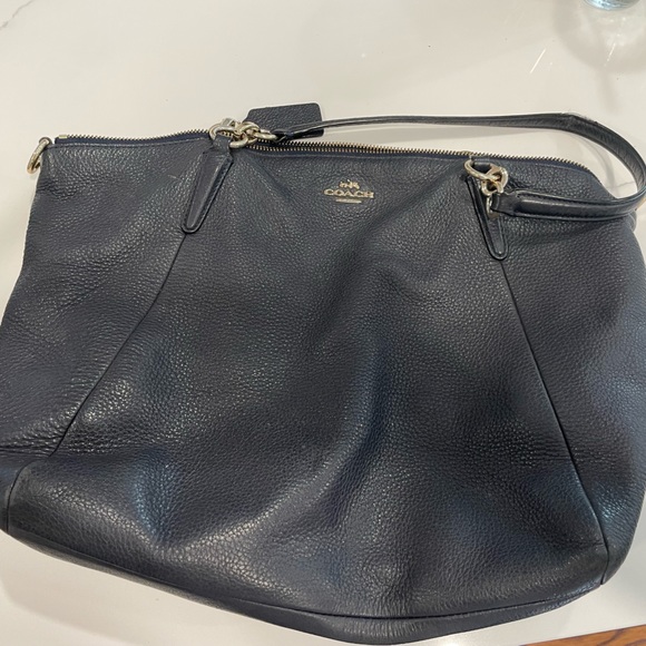Coach Bags Navy Blue Coach Bag Used Some Tears Along Shoulder